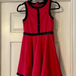 Nicole Miller Red and Black Formal Kids Dress